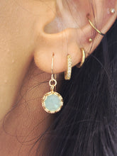 Load image into Gallery viewer, Green Chalcedony Dangle Earrings - Gold Plated