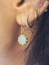 Load image into Gallery viewer, Green Chalcedony Dangle Earrings - Gold Plated