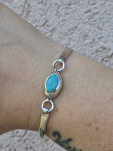 Load image into Gallery viewer, Larimar Bangle Bracelet - Sterling Silver