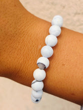 Load image into Gallery viewer, "Soothing" Light Blue and White Agate Stacker - TJazelle