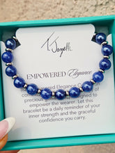 Load image into Gallery viewer, Navy Agate &amp; Silver Empowered Elegance Beaded Bracelet - TJazelle