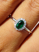 Load image into Gallery viewer, Emerald Ring- Sterling Silver