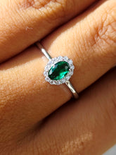 Load image into Gallery viewer, Emerald Ring- Sterling Silver