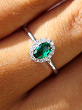 Load image into Gallery viewer, Emerald Ring- Sterling Silver