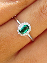 Load image into Gallery viewer, Emerald Ring- Sterling Silver