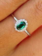 Load image into Gallery viewer, Emerald Ring- Sterling Silver