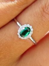 Load image into Gallery viewer, Emerald Ring- Sterling Silver