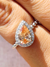 Load image into Gallery viewer, Citrine Pear Shaped CZ Ring- Sterling Silver