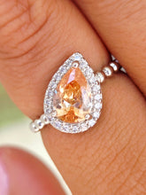 Load image into Gallery viewer, Citrine Pear Shaped CZ Ring- Sterling Silver