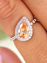 Load image into Gallery viewer, Citrine Pear Shaped CZ Ring- Sterling Silver