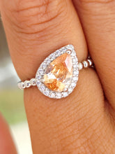 Load image into Gallery viewer, Citrine Pear Shaped CZ Ring- Sterling Silver