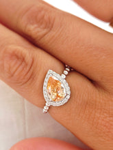 Load image into Gallery viewer, Citrine Pear Shaped CZ Ring- Sterling Silver