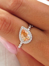 Load image into Gallery viewer, Citrine Pear Shaped CZ Ring- Sterling Silver
