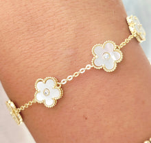 Load image into Gallery viewer, Mother of Pearl  Flower Bracelet - Sterling Silver