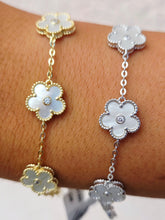 Load image into Gallery viewer, Mother of Pearl  Flower Bracelet - Sterling Silver