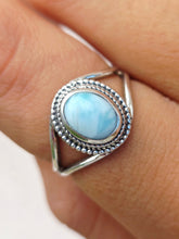 Load image into Gallery viewer, Split Shank Larimar Ring - Sterling Silver