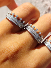 Load image into Gallery viewer, Crown Ring with CZ's - Sterling Silver
