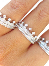 Load image into Gallery viewer, Crown Ring with CZ's - Sterling Silver