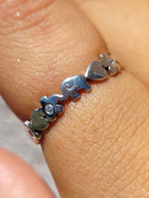 Load image into Gallery viewer, Elephant and Flower Band - Sterling Silver