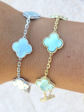 Load image into Gallery viewer, Baby Blue Clover Bracelet - Sterling Silver