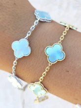 Load image into Gallery viewer, Baby Blue Clover Bracelet - Sterling Silver