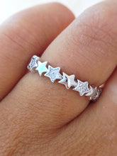 Load image into Gallery viewer, Plain &amp; CZ Stars Ring - Sterling Silver