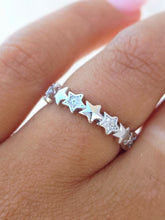 Load image into Gallery viewer, Plain &amp; CZ Stars Ring - Sterling Silver