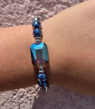 Load image into Gallery viewer, Galaxy Blue Crystal on Indigo Agate Bracelet - Marie's 2026 TJazelle Exclusive