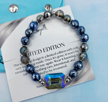 Load image into Gallery viewer, Galaxy Blue Crystal on Indigo Agate Bracelet - Marie's 2026 TJazelle Exclusive