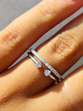 Load image into Gallery viewer, Diamond Double Band - 14K White Gold