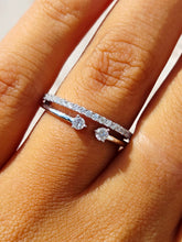 Load image into Gallery viewer, Diamond Double Band - 14K White Gold