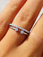Load image into Gallery viewer, Diamond Double Band - 14K White Gold