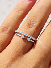 Load image into Gallery viewer, Diamond Double Band - 14K White Gold