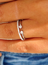 Load image into Gallery viewer, Diamond Double Band - 14K White Gold