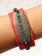 Load image into Gallery viewer, "Mon Amour" Red Leather Bracelet - Lenny and Eva