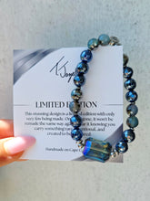 Load image into Gallery viewer, Galaxy Blue Crystal on Indigo Agate Bracelet - Marie's 2026 TJazelle Exclusive