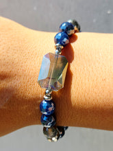 Load image into Gallery viewer, Galaxy Blue Crystal on Indigo Agate Bracelet - Marie's 2026 TJazelle Exclusive