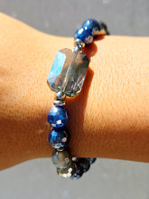 Load image into Gallery viewer, Galaxy Blue Crystal on Indigo Agate Bracelet - Marie's 2026 TJazelle Exclusive