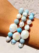 Load image into Gallery viewer, Pearl Coin Larimar Jasper Limited Edition Bracelet - Marie's 2026 TJazelle Exclusive