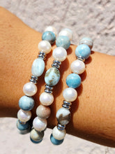 Load image into Gallery viewer, Pearl &amp; Larimar Jasper Limited Edition Bracelet - Marie's 2026 TJazelle Exclusive