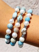 Load image into Gallery viewer, Pearl &amp; Larimar Jasper Limited Edition Bracelet - Marie's 2026 TJazelle Exclusive