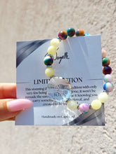 Load image into Gallery viewer, Boho Vibes - Clear Crystal on Tie Dye &amp; Yellow Jade Limited Edition Bracelet - Marie's 2026 TJazelle Exclusive