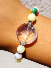 Load image into Gallery viewer, Boho Vibes - Clear Crystal on Tie Dye &amp; Yellow Jade Limited Edition Bracelet - Marie's 2026 TJazelle Exclusive