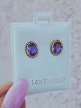 Load image into Gallery viewer, Amethyst Estate Earrings  -Gold