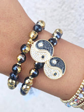 Load image into Gallery viewer, Yin Yang on Mystic Gold Onyx Charm Bracelet - Elena Michele