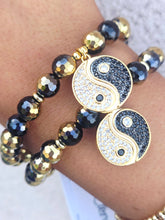 Load image into Gallery viewer, Yin Yang on Mystic Gold Onyx Charm Bracelet - Elena Michele
