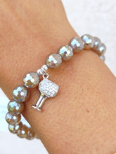 Load image into Gallery viewer, Wine Glass on Mystic Dark Champagne Agate Beaded Bracelet - Elena Michele