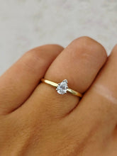 Load image into Gallery viewer, Petite Pear Diamond Ring - 14K Yellow Gold