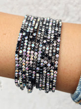 Load image into Gallery viewer, Black and Hematite Rhinestone Bracelet