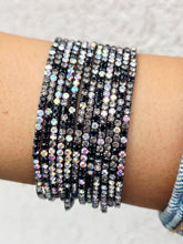 Load image into Gallery viewer, Black and Hematite Rhinestone Bracelet